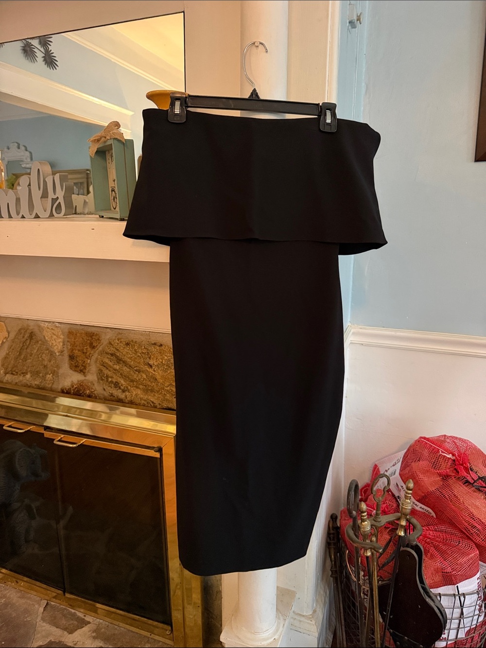 Likely Black Strapless Midi Dress